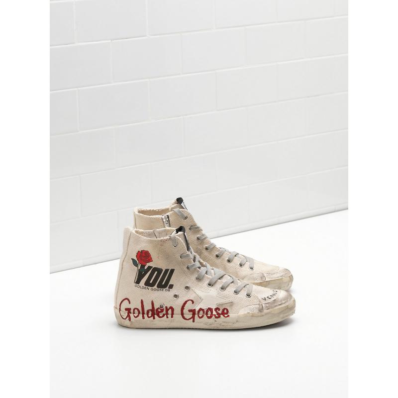 Golden Goose Francy Sneakers G30WS591 Upper in Cotton Canvas