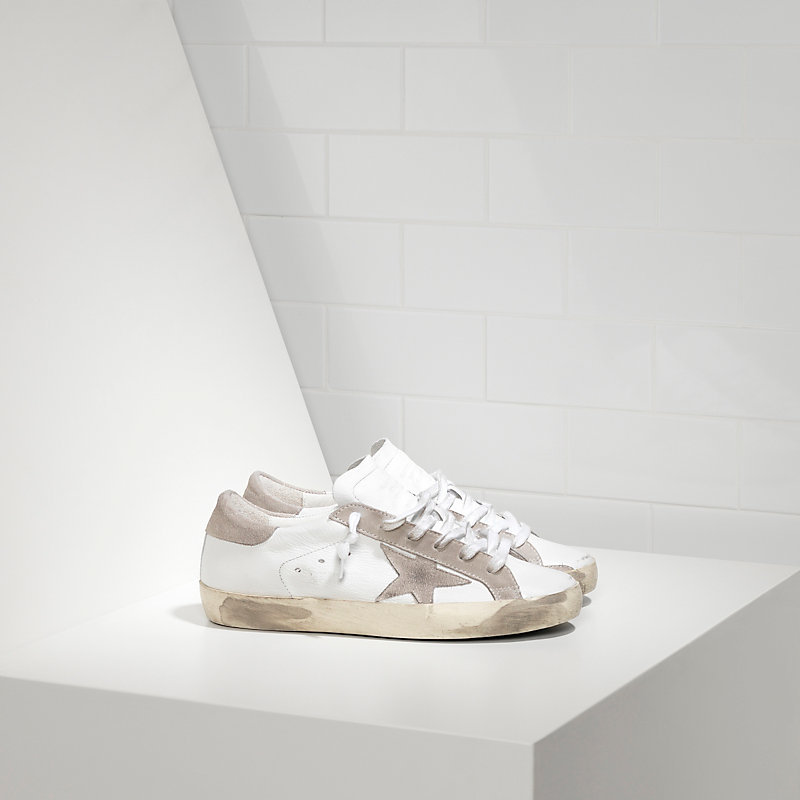 Golden Goose Archive Super Star Sneakers In Leather With Suede Star White Leather