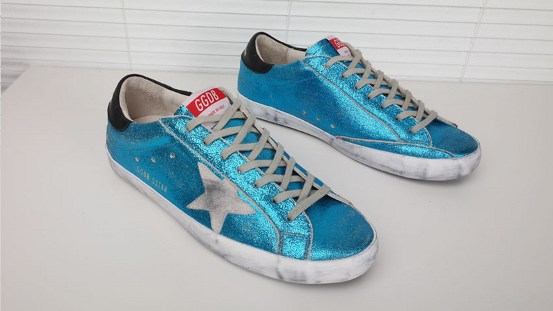 Golden Goose Blue Glitter Handmade