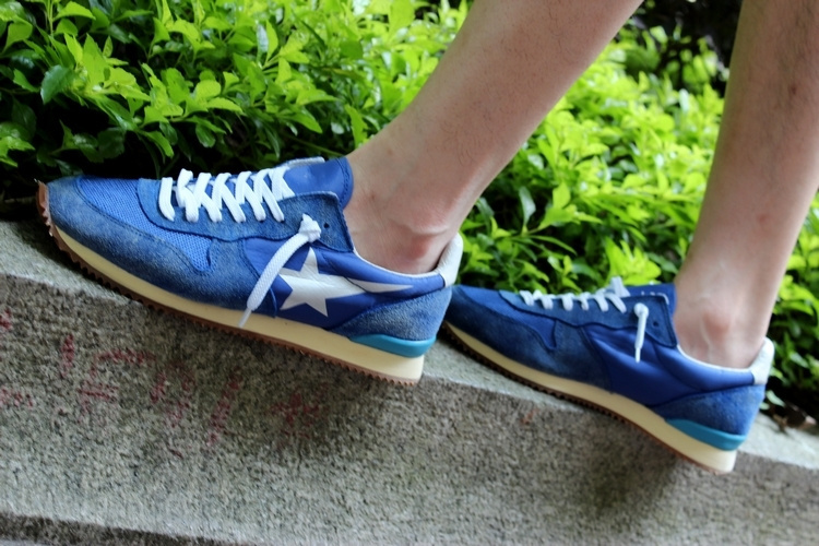 Golden Goose Running Blue Handmade Shoes