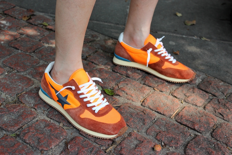 Golden Goose Running Orange Handmade Shoes