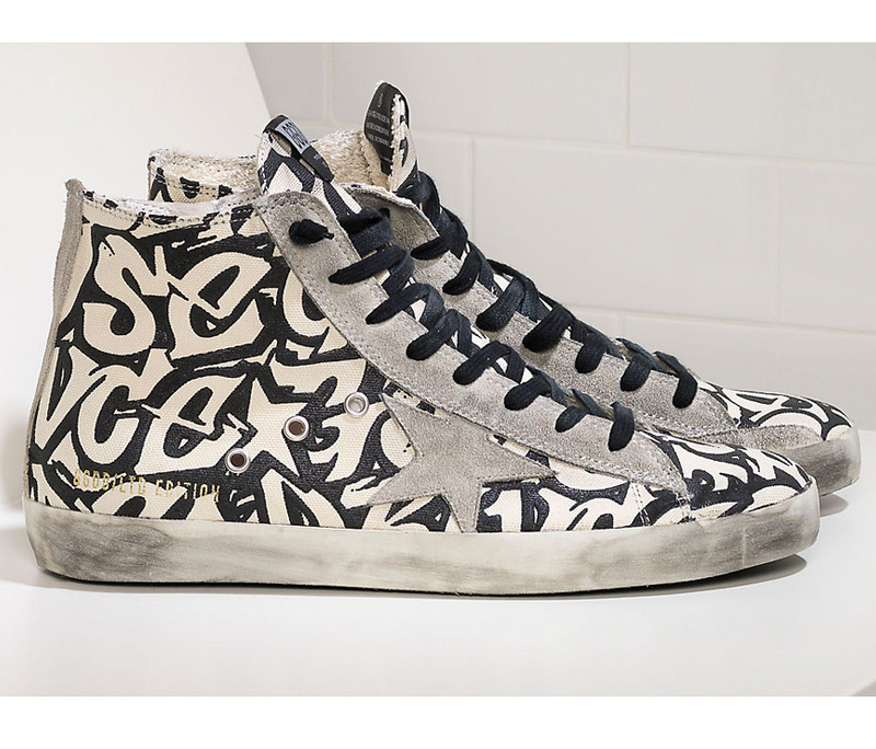Golden Goose Sneakers Francy Cotton Canvas & Suede Star White Writer