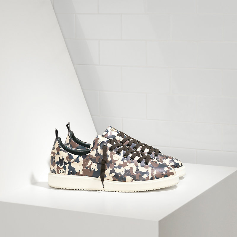 Golden Goose Starter Sneakers In Calf Leather Camouflage