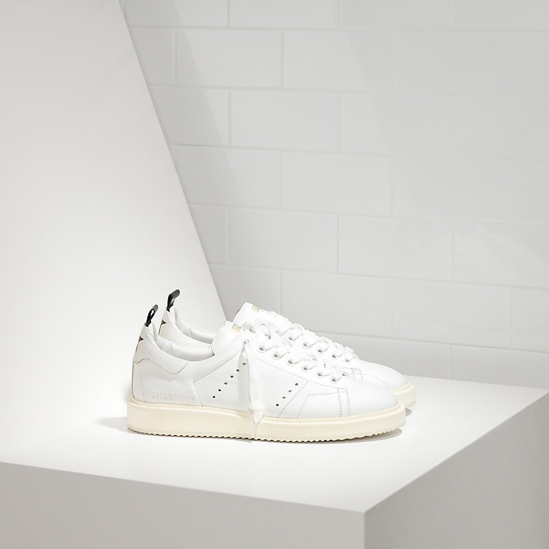 Golden Goose Starter Sneakers In Calf Leather White White Sole