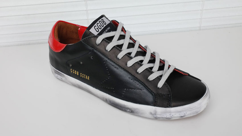 Golden Goose Super Star Black Red Handmade