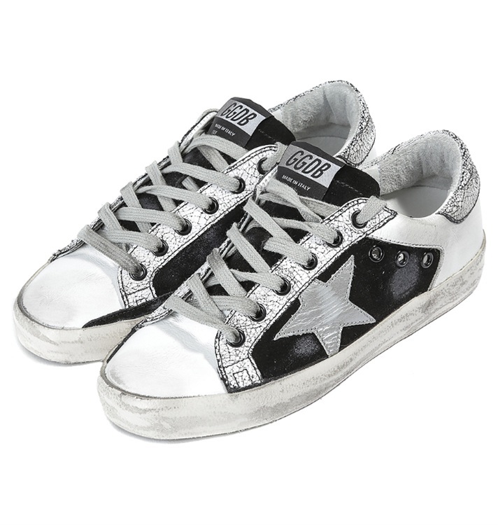 Golden Goose Super Star Sneakers In Leather With Leather Star British