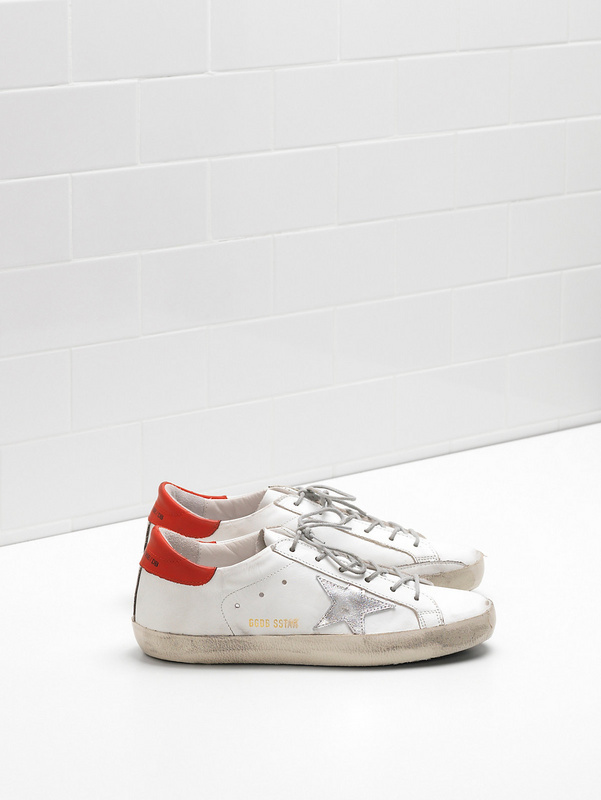 Golden Goose Superstar Sneakers Upper In Calf Leather Star In Laminated Leather Rubber Sole