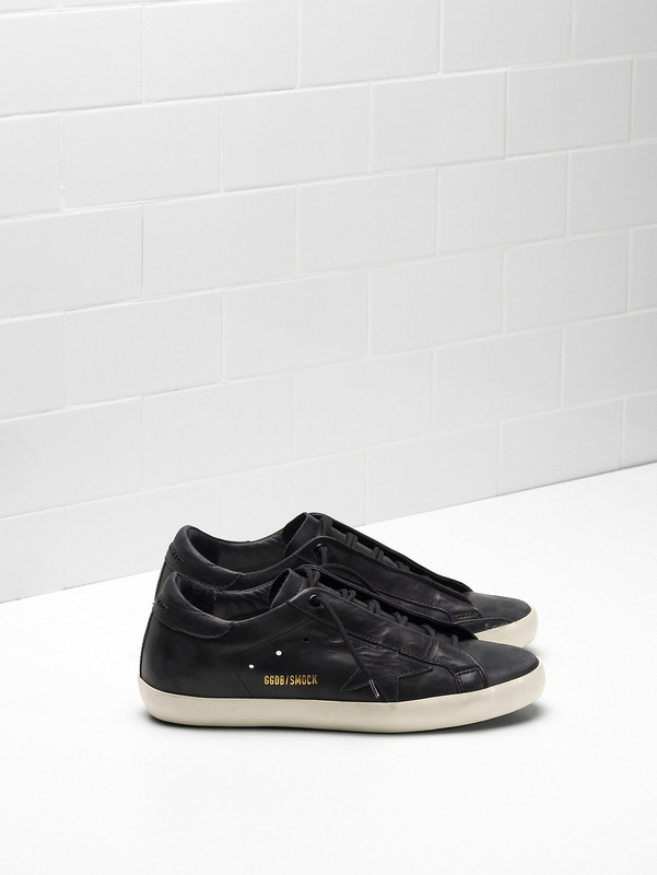 Golden Goose Superstar Sneakers Upper In Natural Calf Leather Star In Leather Hidden Eyelets