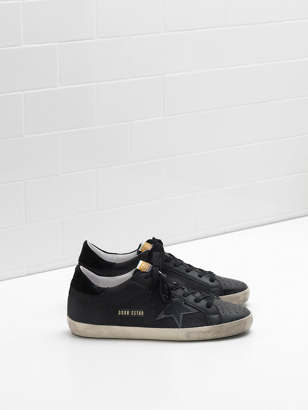 Golden Goose Superstar Sneakers Upper In Technical Mesh Shiny Leather Star Details In Leather & Suede