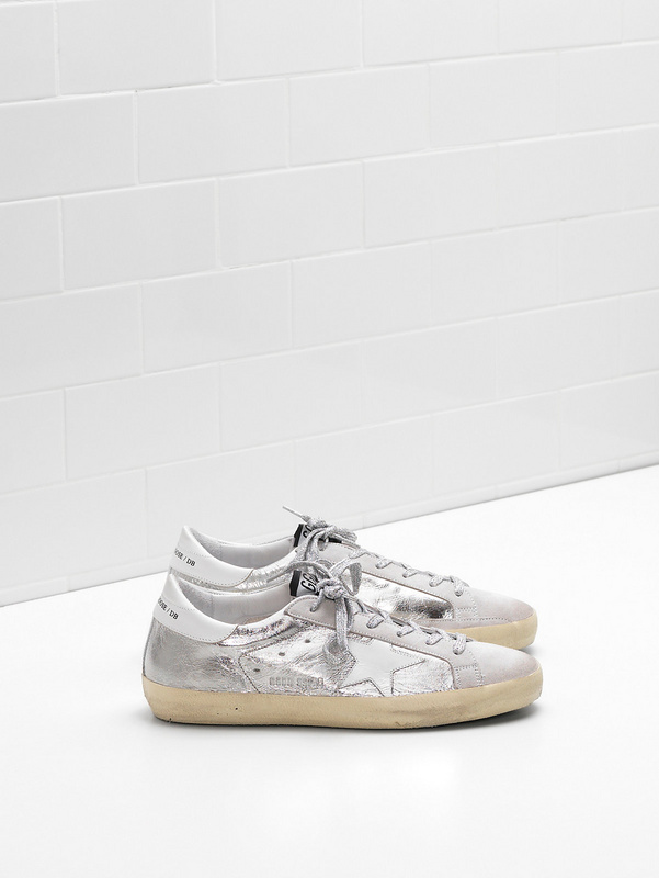 Golden Goose Superstar Sneakers Uppers Laminated Fabric Wrinkled Effect
