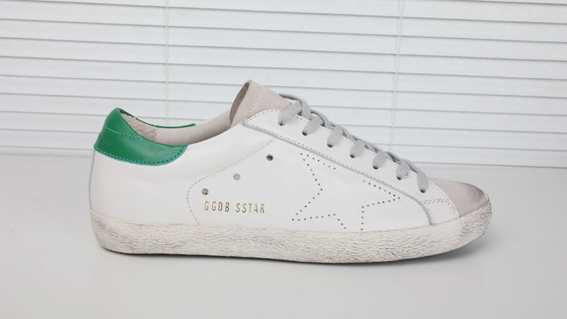 Golden Goose White Green Handmade