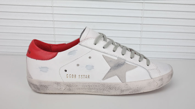 Golden Goose White Red Handmade