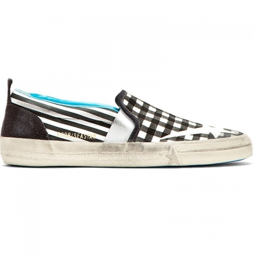 Golden Goose Seastar Check Black White Handmade