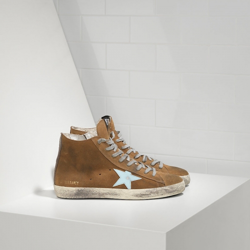 Golden Goose Sneakers Francy In Camoscio E Stella In Pelle Olive Suede