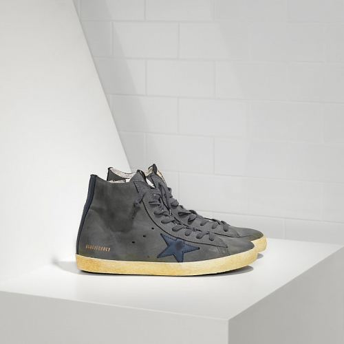 Golden Goose Sneakers Francy In Nabuk E Stella In Pelle Dark Grey Nabuk N**y