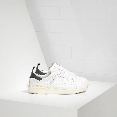 Golden Goose Sneakers Starter In Pelle Di Vitello Traforata White Spot