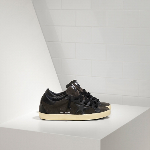 Golden Goose Sneakers Super Star Bespoke In Camoscio E Stella In Pelle Asphalt Black Star