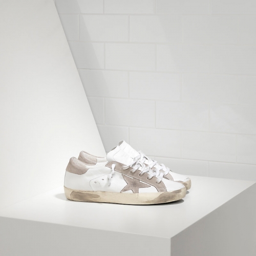 Golden Goose Archive Super Star Sneakers In Leather With Suede Star White Leather