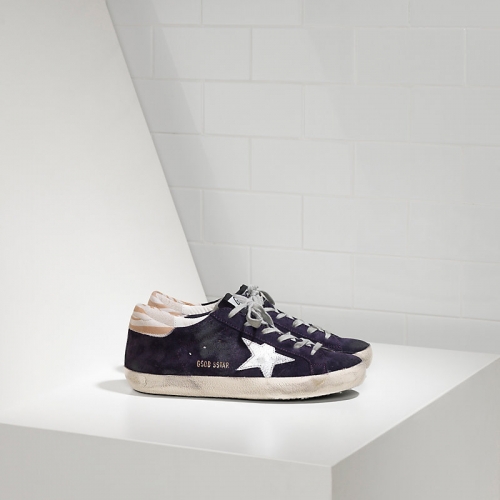 Golden Goose Sneakers Super Star In Camoscio E Stella In Pelle Laminata Grape Purple Suede