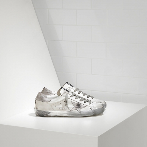 Golden Goose Sneakers Super Star In Pelle E Stella In Camoscio