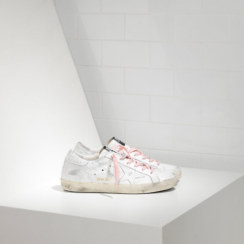 Golden Goose Sneakers Super Star In Pelle E Stella In Pelle White Ostrich