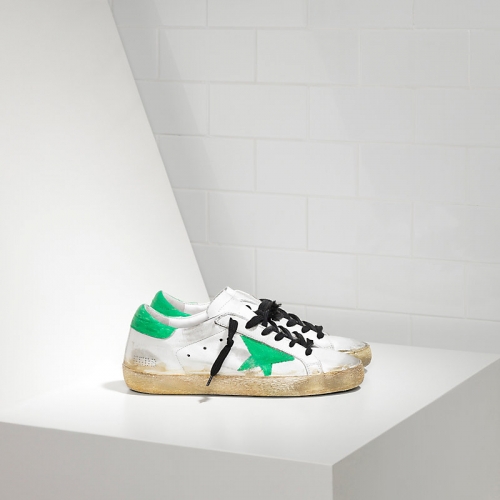 Golden Goose Sneakers Super Star In Pelle E Stella Traforata White Skate Paint