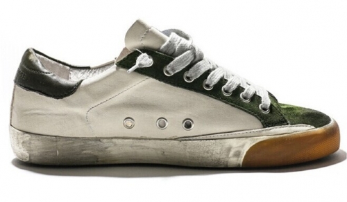 Golden Goose Superstar Green White Handmade