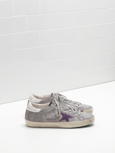 Golden Goose Superstar Sneakers Calf Leather Suede Lightly Coated In Glitter