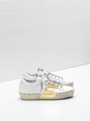 Golden Goose HI STAR Sneakers G33WS945.A1 Upper in calf leather 24-carat gold leaf Branding handwritten on the sole