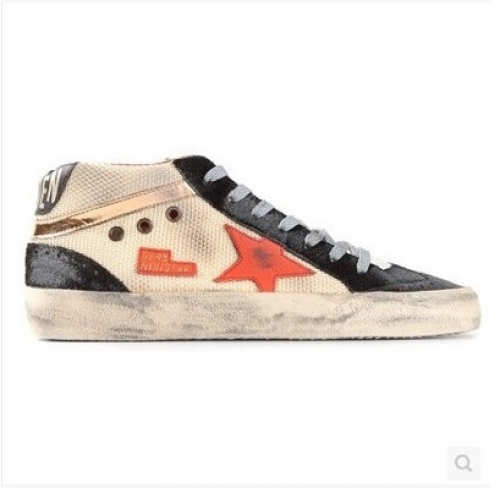 Golden Goose Mid Star Black Beige Handmade Shoes